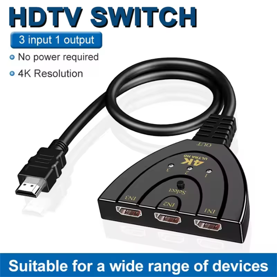 Divisor 4K HDTV 3 en 1 salida  - Hdmi Cable reseña y precio