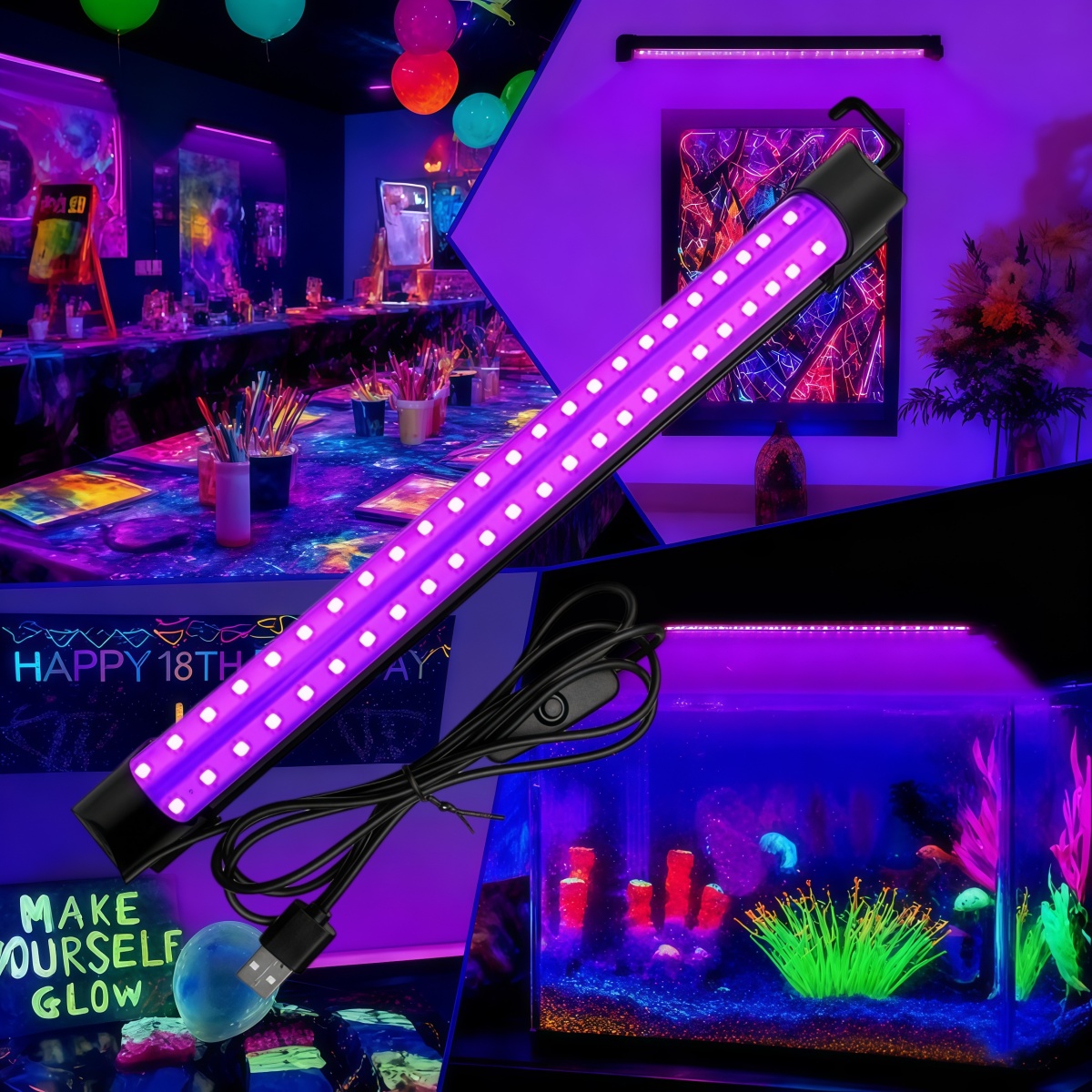 Lámpara de luz negra con tubo  - Usb Hub reseña y precio